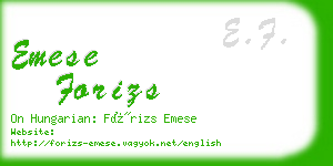 emese forizs business card